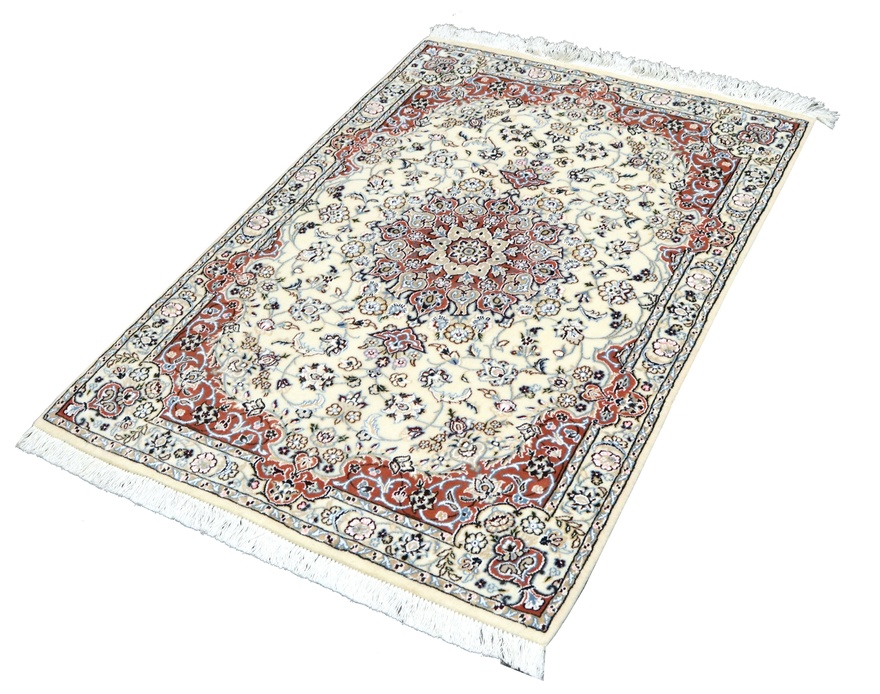Nain Perserteppich 147 × 102 cm aus Wolle & Seide, handgeknüpft