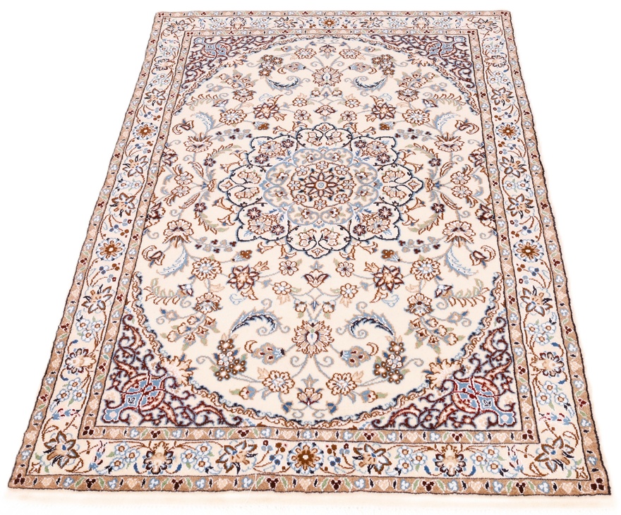 Handgeknüpfter Nain Perserteppich, 153 × 99 cm, Wolle & Seide