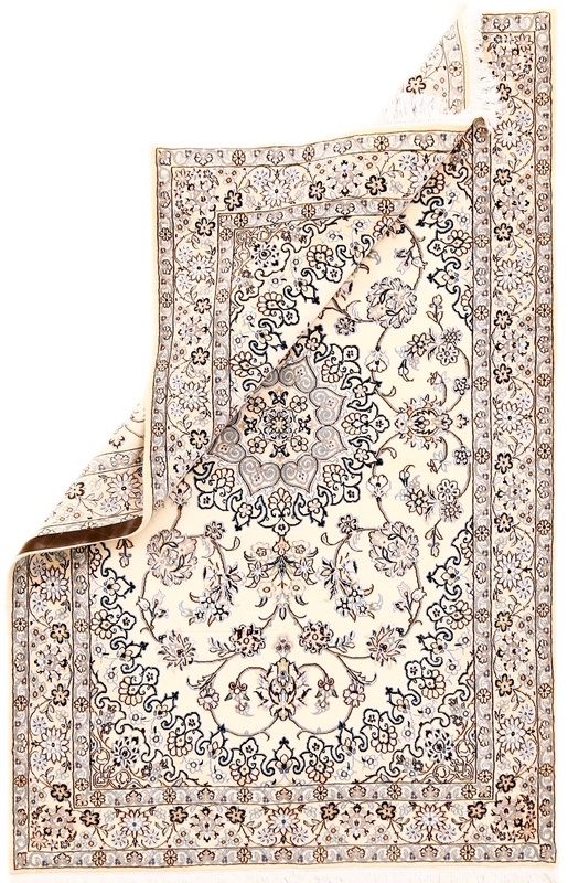 Handgeknüpfter Nain Perserteppich, 212 × 137 cm, Wolle & Seide