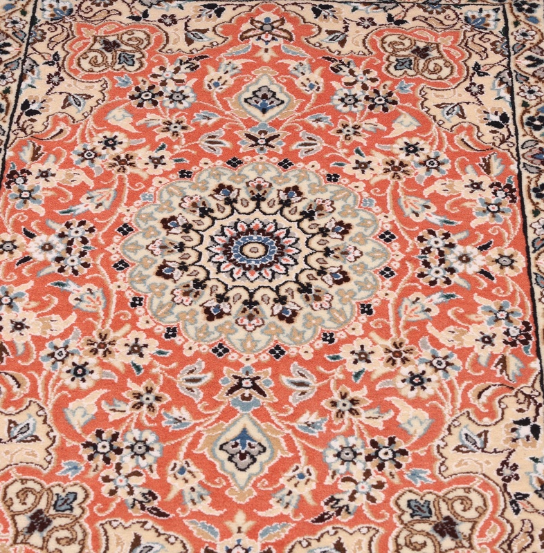 Nain Perserteppich 90 × 60 cm aus Wolle & Seide, handgeknüpft