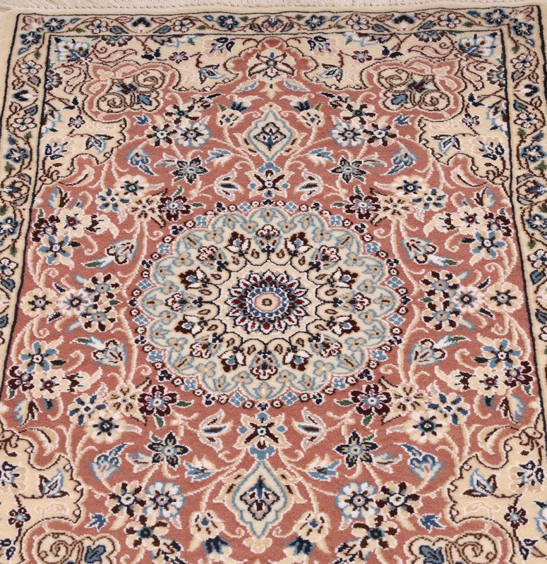 Nain Perserteppich 90 × 60 cm aus Wolle & Seide, handgeknüpft