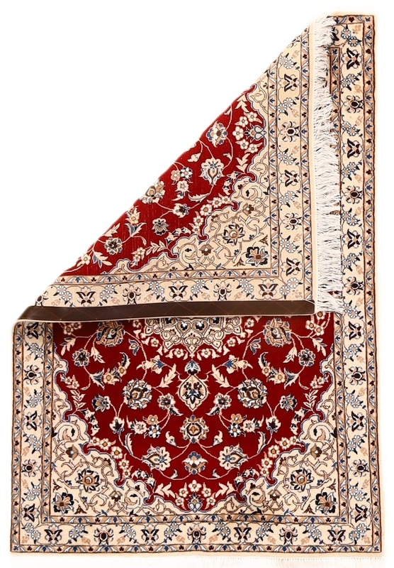 perserteppich-iran-144-x-98-cm-wolle-seide-handgeknupft-rot-1 Nain Perserteppich aus Iran, 144 × 98 cm