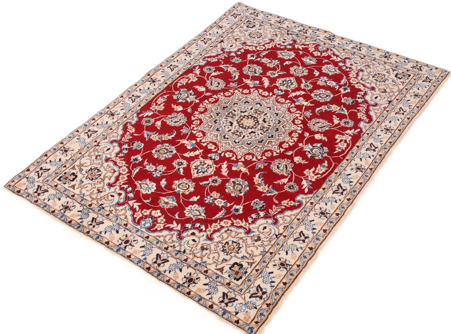 perserteppich-iran-144-x-98-cm-wolle-seide-handgeknupft-rot-3 Nain Perserteppich aus Iran, 144 × 98 cm