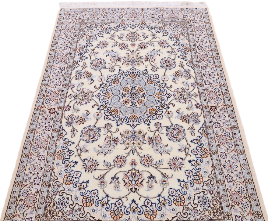 perserteppich-195-x-128-cm-wolle-seide-handgeknupft-2 Nain Perserteppich aus Iran, 195 × 128 cm