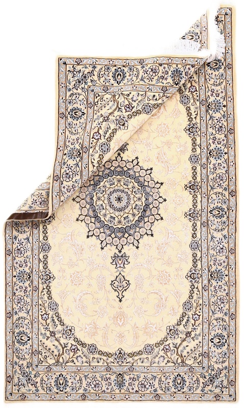 perserteppich-225-x-132-cm-wolle-seide-handgeknupft Nain Perserteppich 225 × 132 cm aus Wolle & Seide, handgeknüpft