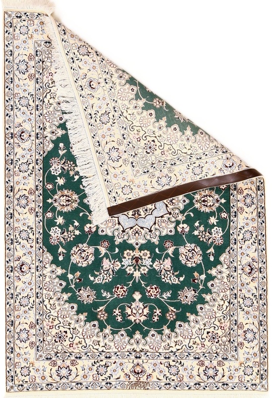 Handgeknüpfter Nain Perserteppich, 158 × 110 cm, Wolle & Seide