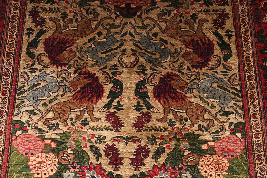 Perserteppich 153 × 94 cm aus Seide, handgeknüpft