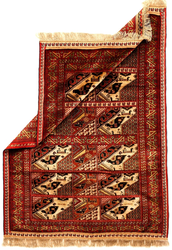 Handgeknüpfter Perserteppich, 146 × 103 cm, Seide