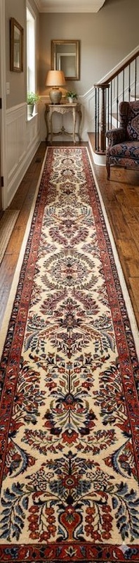 Sarough Perserteppich 490 × 82 cm aus Wolle, handgeknüpft