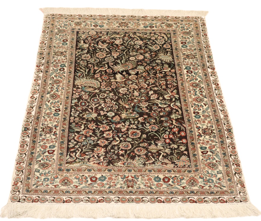 perserteppich-152-x-94-cm-seide-handgeknupft-weib-beige Handgeknüpfter Perserteppich 152 × 94 cm