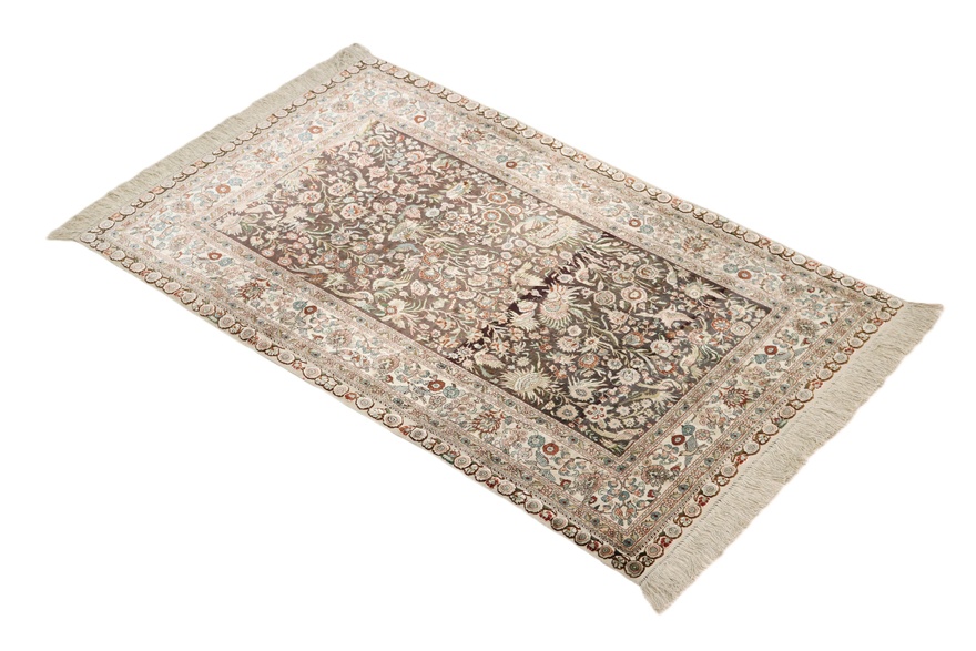 perserteppich-152-x-94-cm-seide-handgeknupft-weib-beige-1 Handgeknüpfter Perserteppich 152 × 94 cm