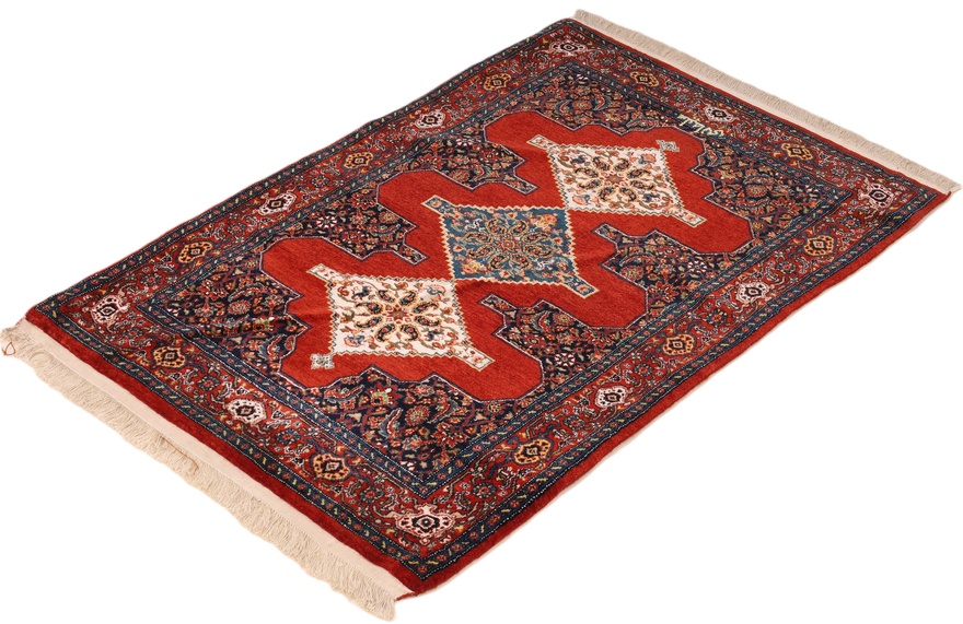 Handgeknüpfter Perserteppich, 118 × 77 cm, Wolle & Seide