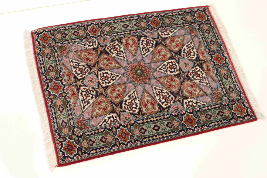 Handgeknüpfter Täbriz Perserteppich 91 × 66 cm