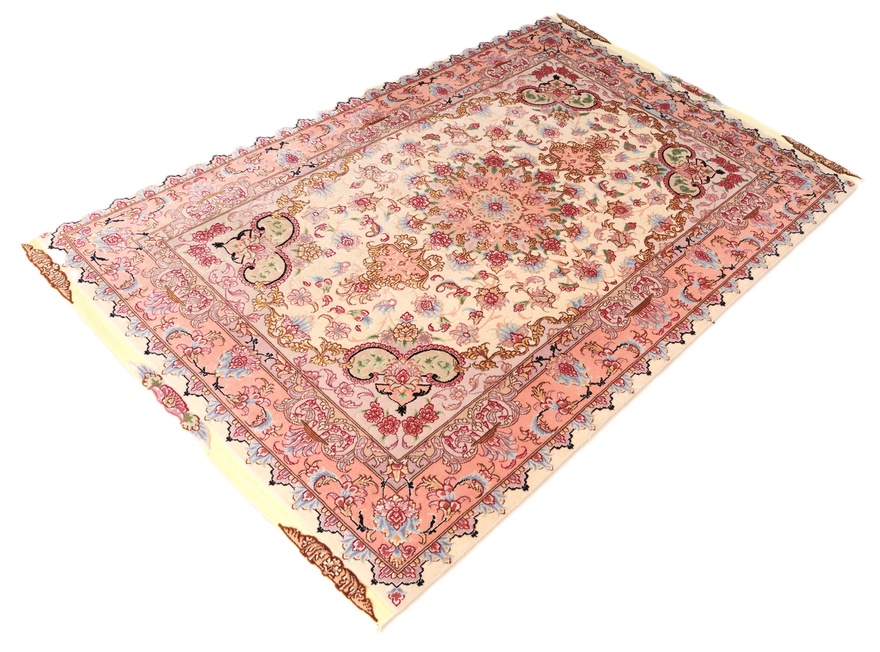 Täbriz Perserteppich 163 × 101 cm aus Wolle & Seide, handgeknüpft