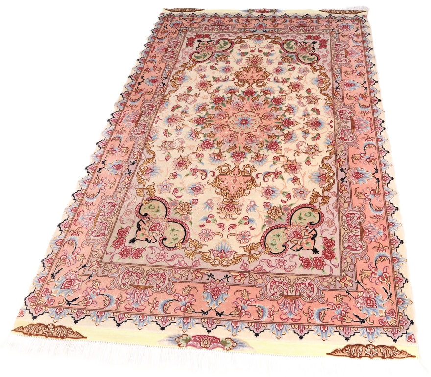 Täbriz Perserteppich 163 × 101 cm aus Wolle & Seide, handgeknüpft