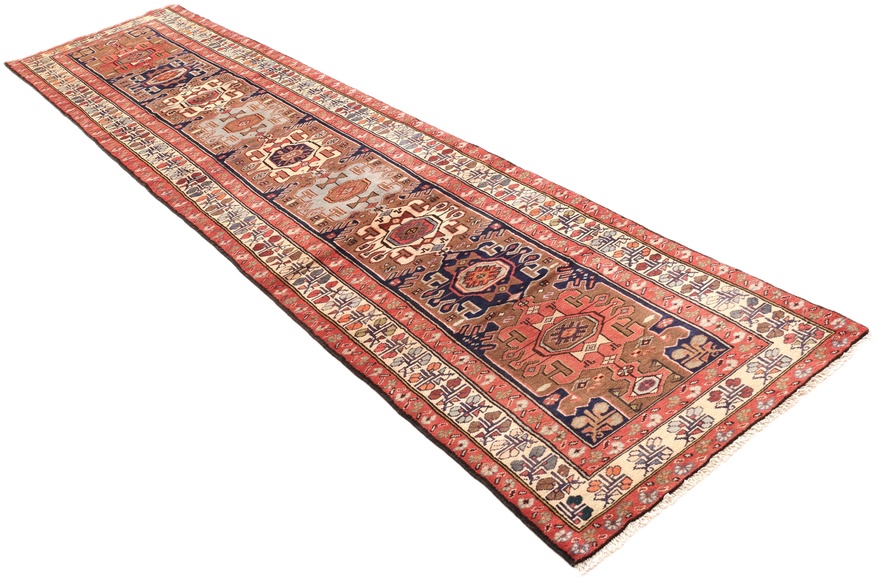 Zanjan Perserteppich 395 × 85 cm aus Wolle, handgeknüpft