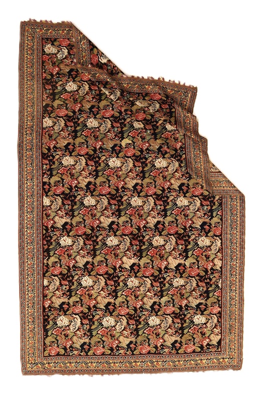 Perserteppich antik, 214 × 140 cm, Wolle & Seide