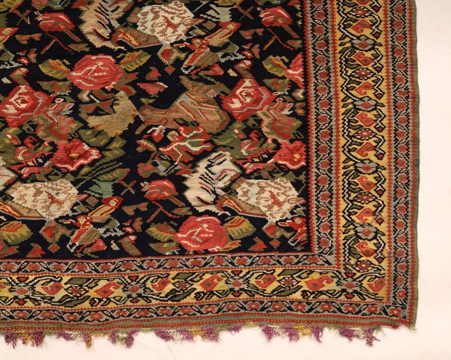 Perserteppich antik, 214 × 140 cm, Wolle & Seide