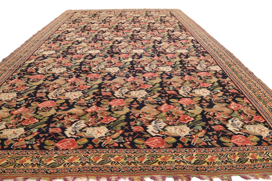 Perserteppich antik, 214 × 140 cm, Wolle & Seide