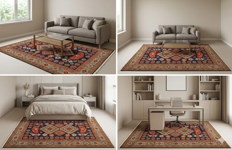 Antiker Orientteppich, 200 × 127 cm, Wolle