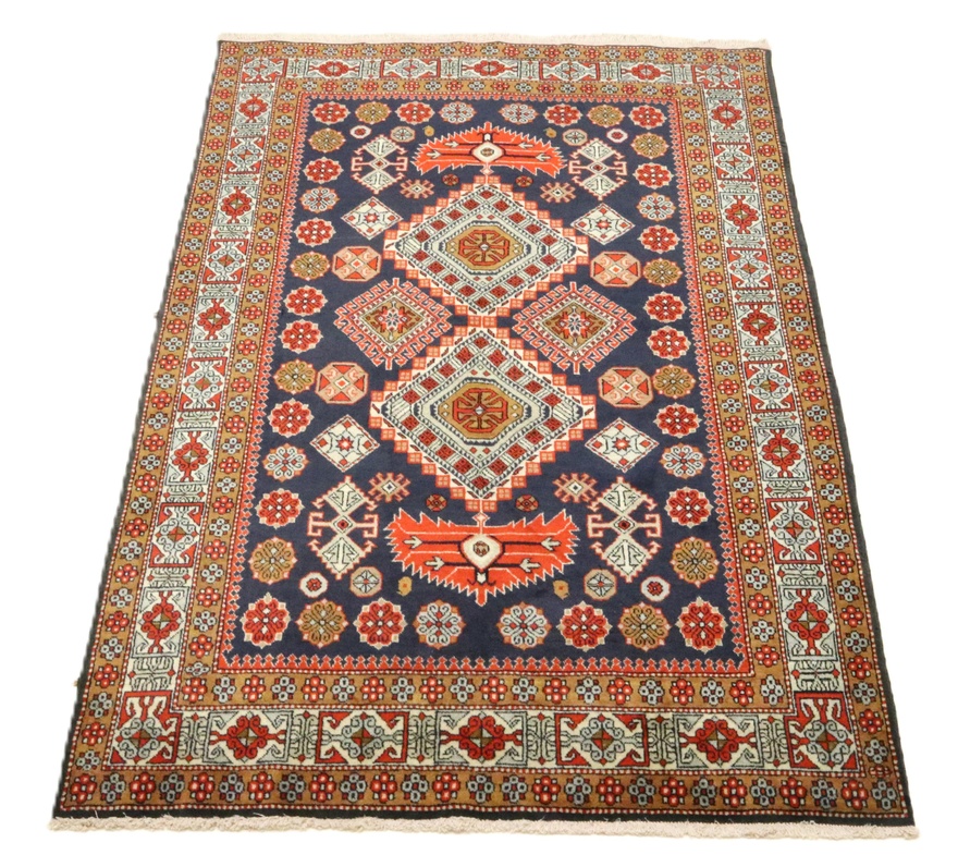 Antiker Orientteppich, 200 × 127 cm, Wolle