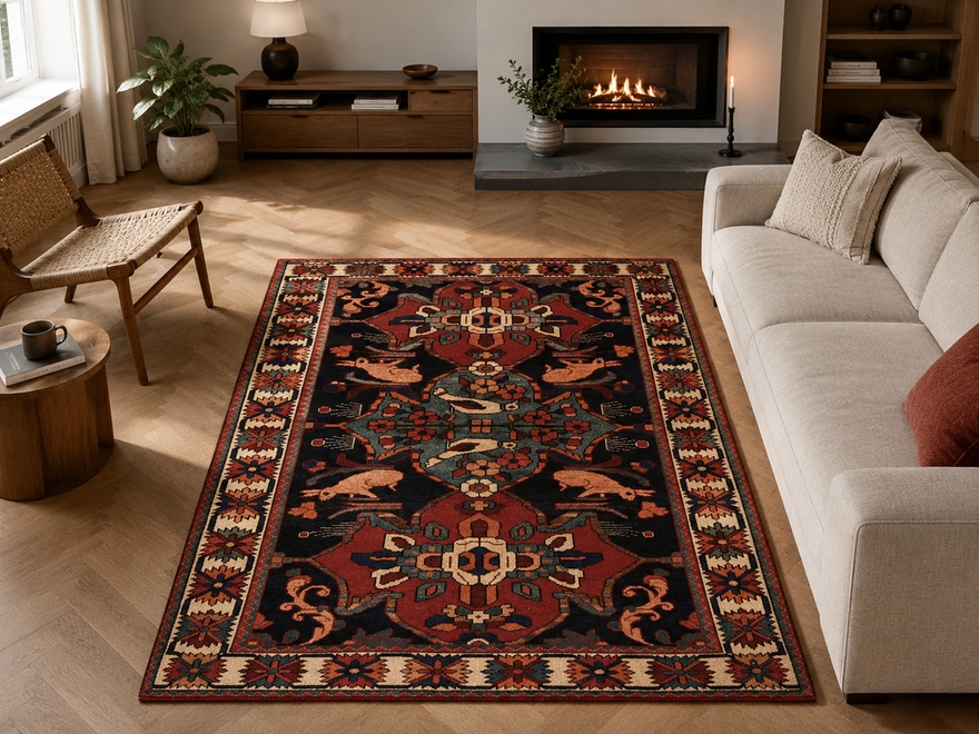 Bakhtiari Perserteppich antik, 200 × 132 cm, Wolle