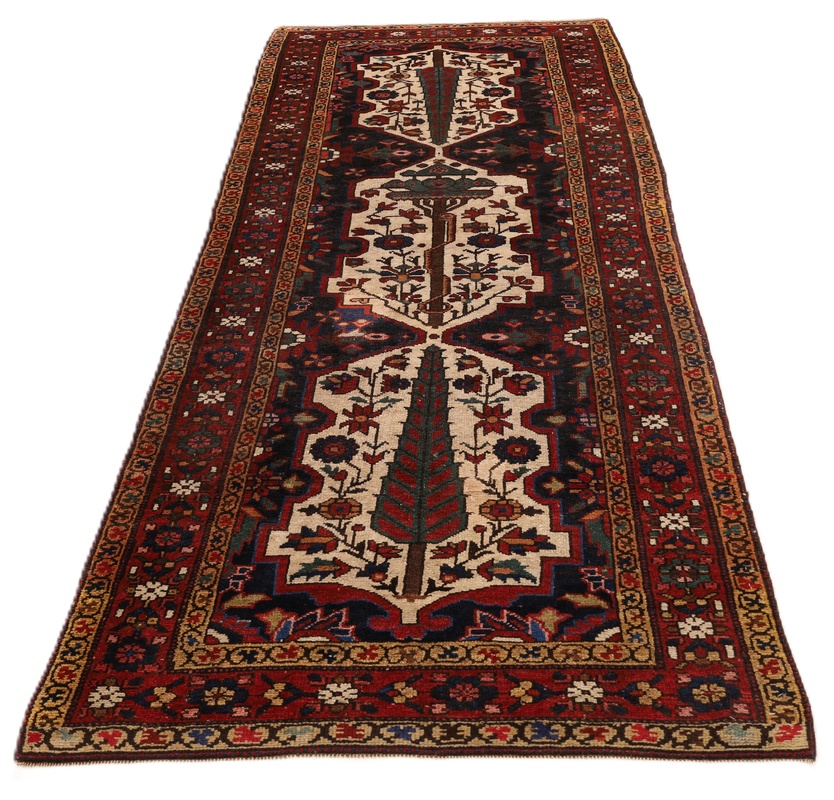 Antiker Bakhtiari Perserteppich aus Iran, 272 × 110 cm
