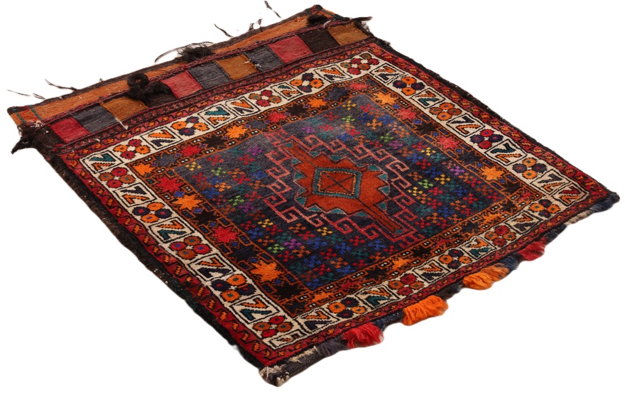 Antiker Qashqai Perserteppich aus Iran, 76 × 66 cm