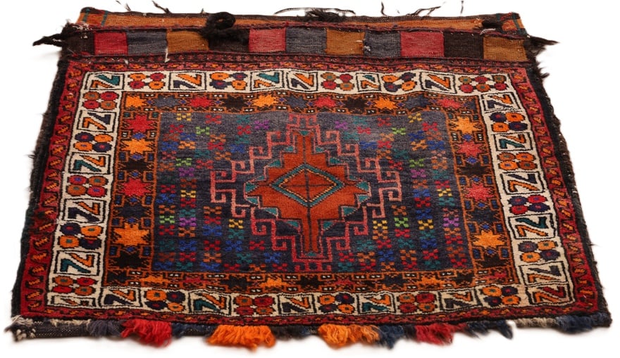 Antiker Qashqai Perserteppich aus Iran, 76 × 66 cm