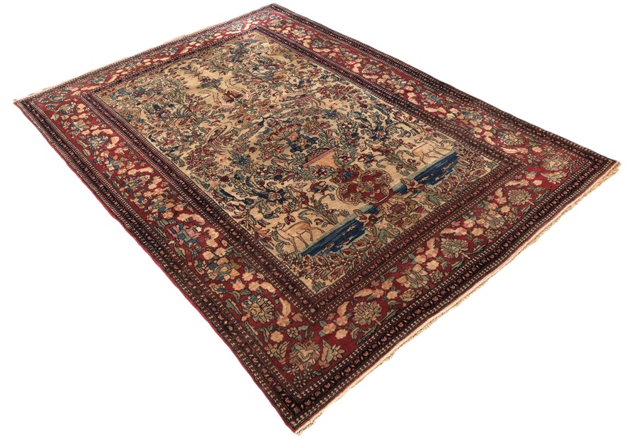 Antiker Isfahan Perserteppich, 205 × 142 cm, Wolle