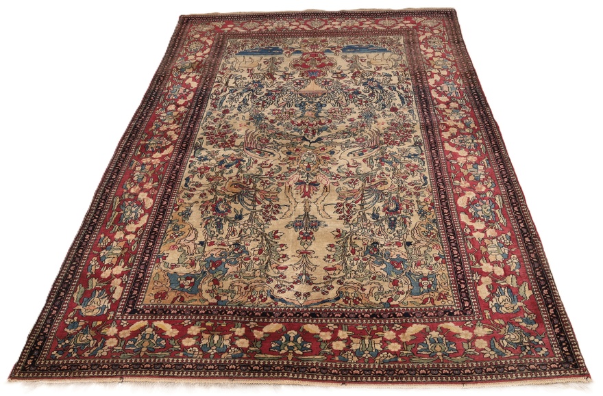 Antiker Isfahan Perserteppich, 205 × 142 cm, Wolle