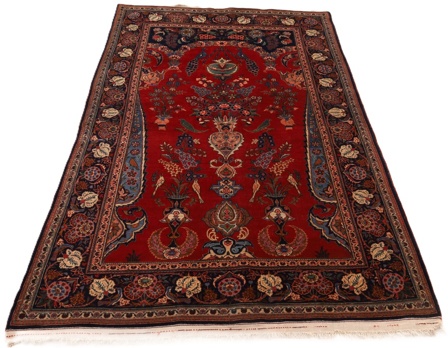 Antiker Kashan Perserteppich, 197 × 127 cm, Wolle