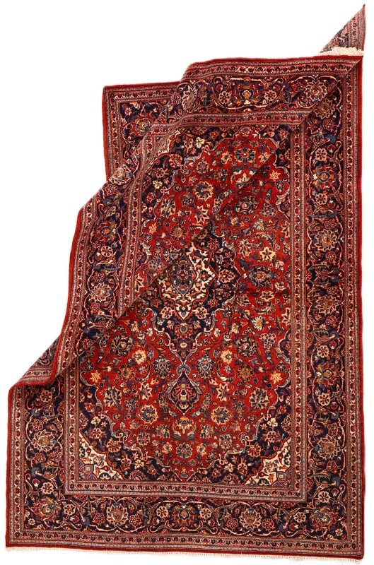 perserteppich-kashan-213-x-138-cm-wolle-handgeknupft-antik-1 Antiker Kashan Perserteppich aus Iran, 213 × 138 cm