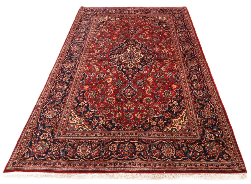 perserteppich-kashan-213-x-138-cm-wolle-handgeknupft-antik-2 Antiker Kashan Perserteppich aus Iran, 213 × 138 cm
