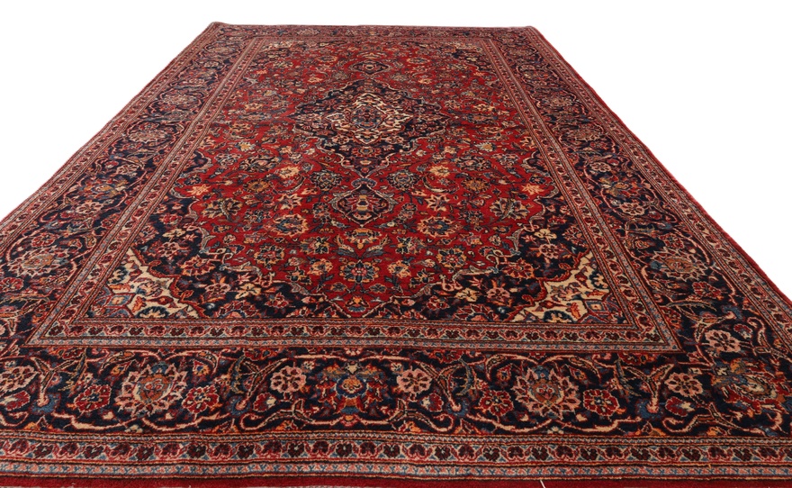 perserteppich-kashan-213-x-138-cm-wolle-handgeknupft-antik-3 Antiker Kashan Perserteppich aus Iran, 213 × 138 cm
