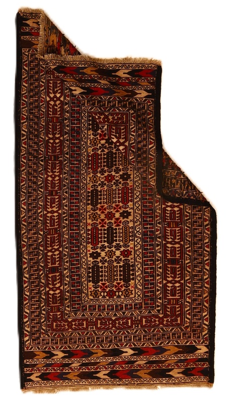 Antiker Kelim Perserteppich aus Iran, 188 × 74 cm