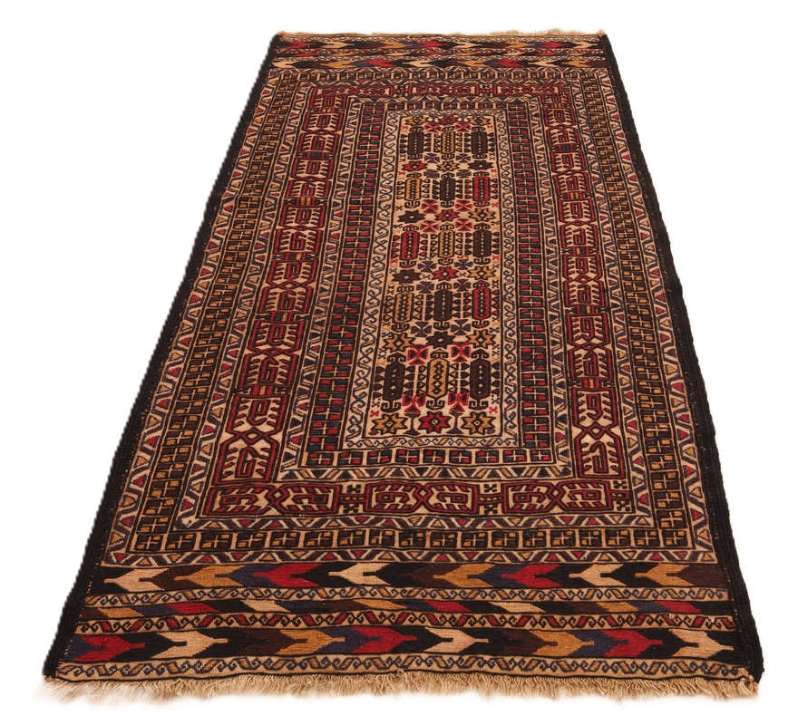 Antiker Kelim Perserteppich aus Iran, 188 × 74 cm