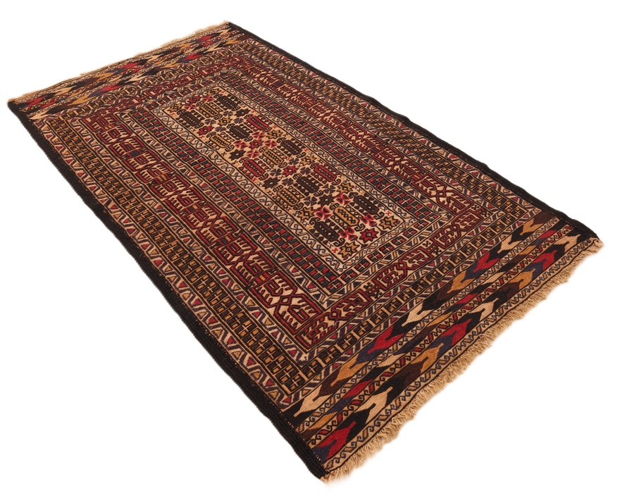 Antiker Kelim Perserteppich aus Iran, 188 × 74 cm