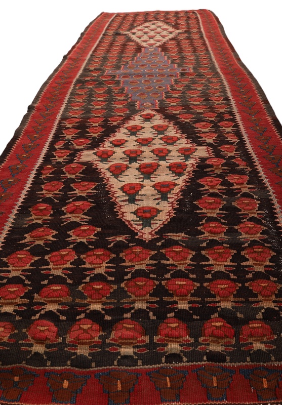 Kelim Perserteppich antik, 205 × 74 cm, Wolle