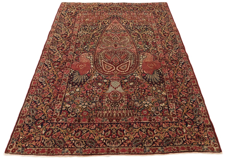 Antiker Kerman Perserteppich, 212 × 142 cm, Wolle
