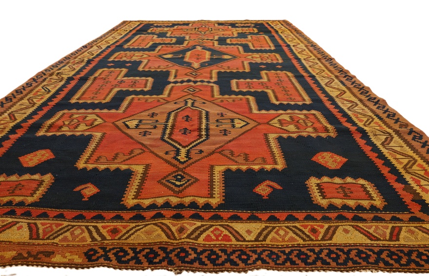 Antiker Kelim Perserteppich aus Iran, 293 × 162 cm