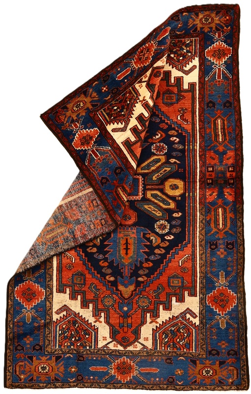 Antiker Zanjan Perserteppich aus Iran, 206 × 129 cm