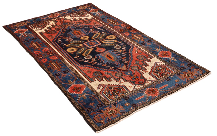 Antiker Zanjan Perserteppich aus Iran, 206 × 129 cm
