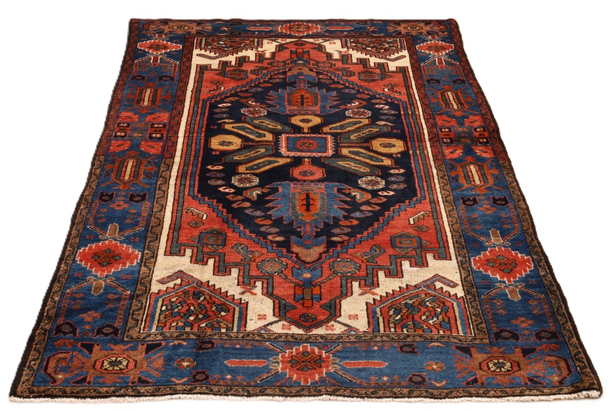 Antiker Zanjan Perserteppich aus Iran, 206 × 129 cm