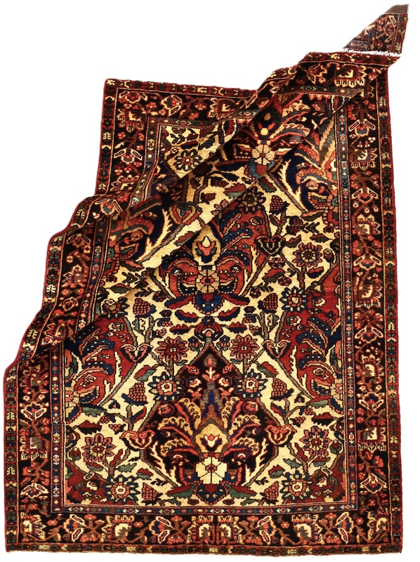 Antiker Bakhtiari Perserteppich aus Iran, 202 × 141 cm