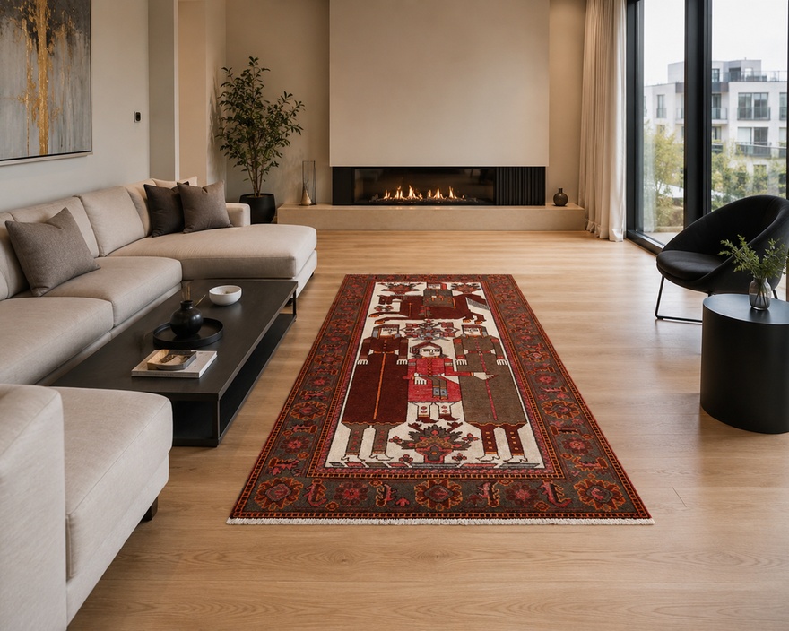 Baluch Perserteppich antik, 210 × 108 cm, Wolle