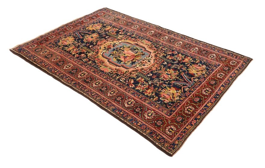 perserteppich-bakhtiari-211-x-148-cm-wolle-handgeknupft-antik-2 Antiker Bakhtiari Perserteppich aus Iran, 211 × 148 cm