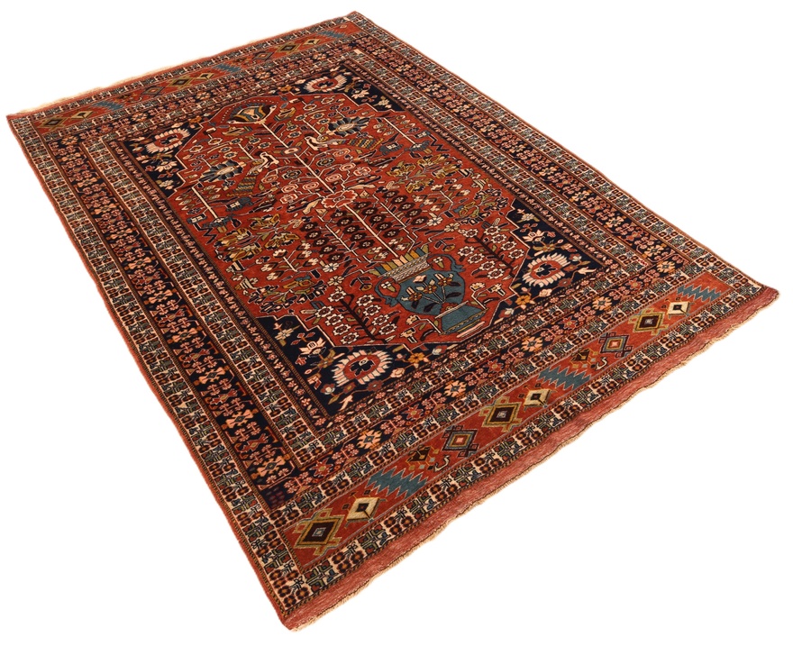 Antiker Perserteppich aus Iran, 187 × 135 cm