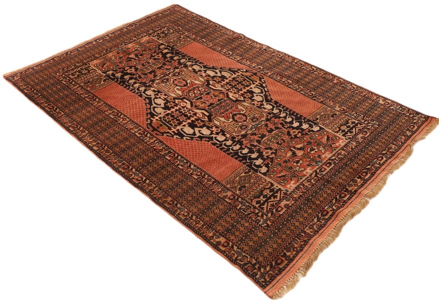Antiker Perserteppich, 185 × 130 cm, Wolle & Seide