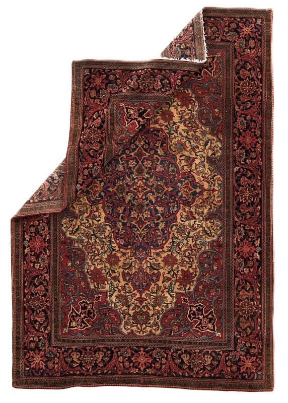Antiker Isfahan Perserteppich, 203 × 142 cm, Wolle